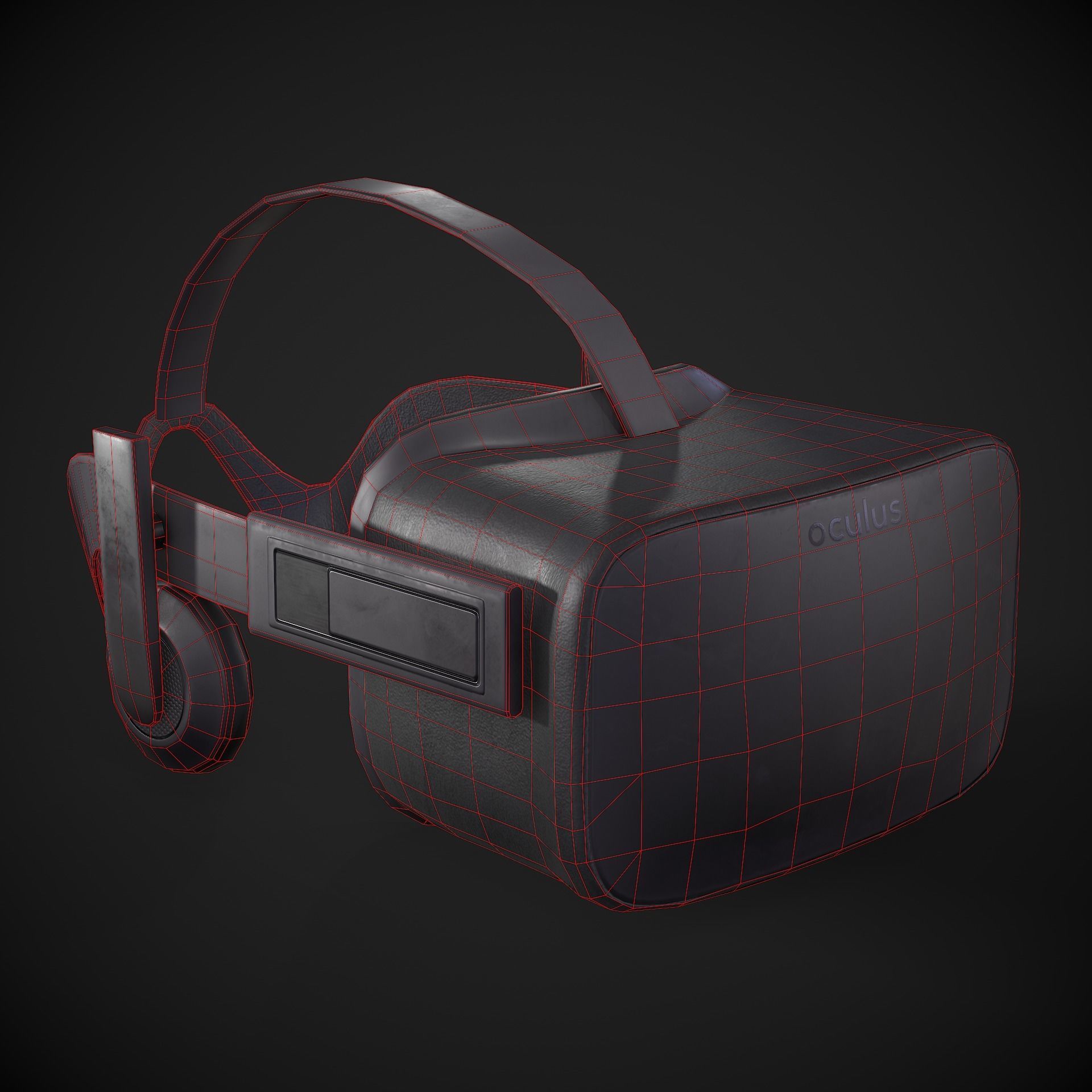 VR Headset Low-poly 3D model_1