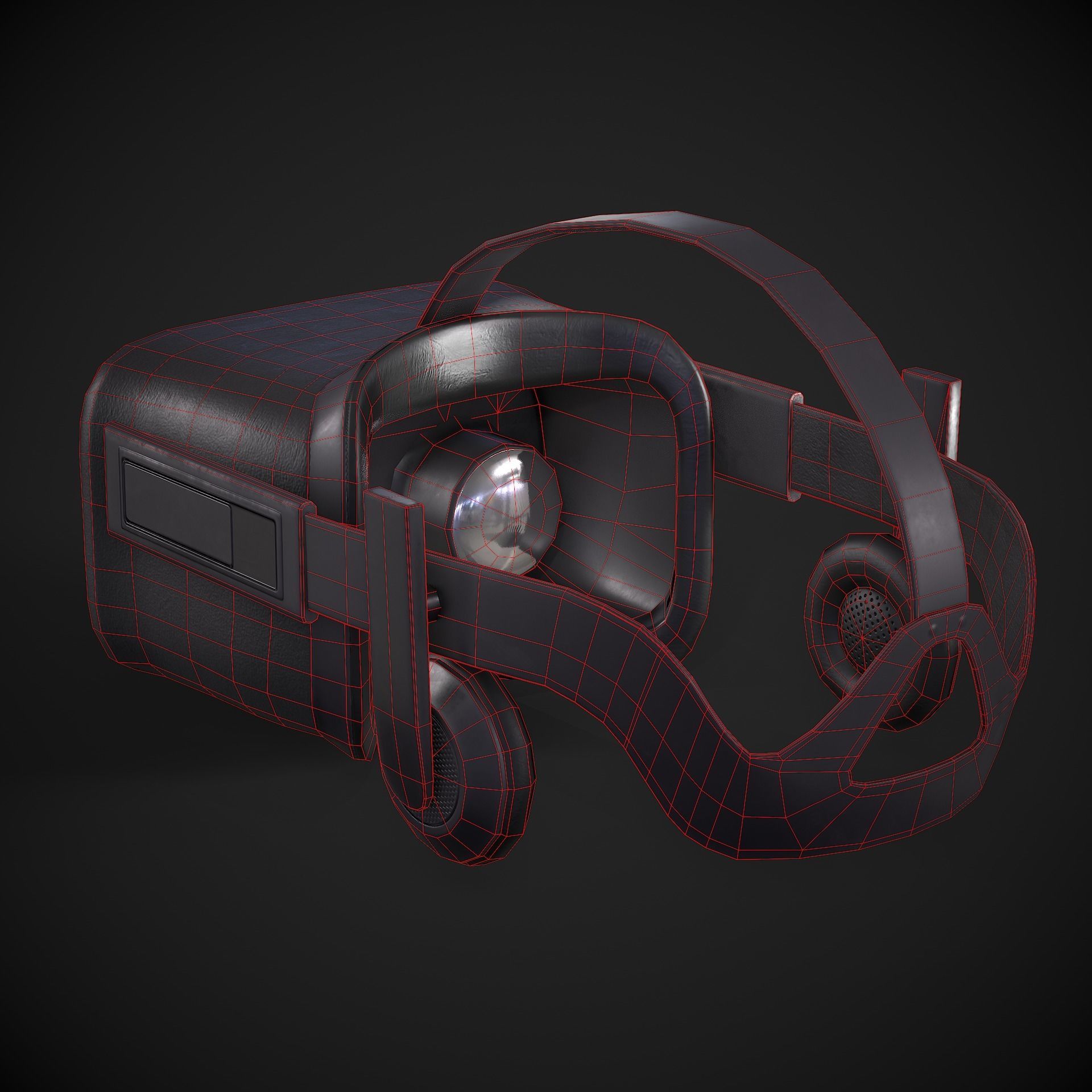 VR Headset Low-poly 3D model_3
