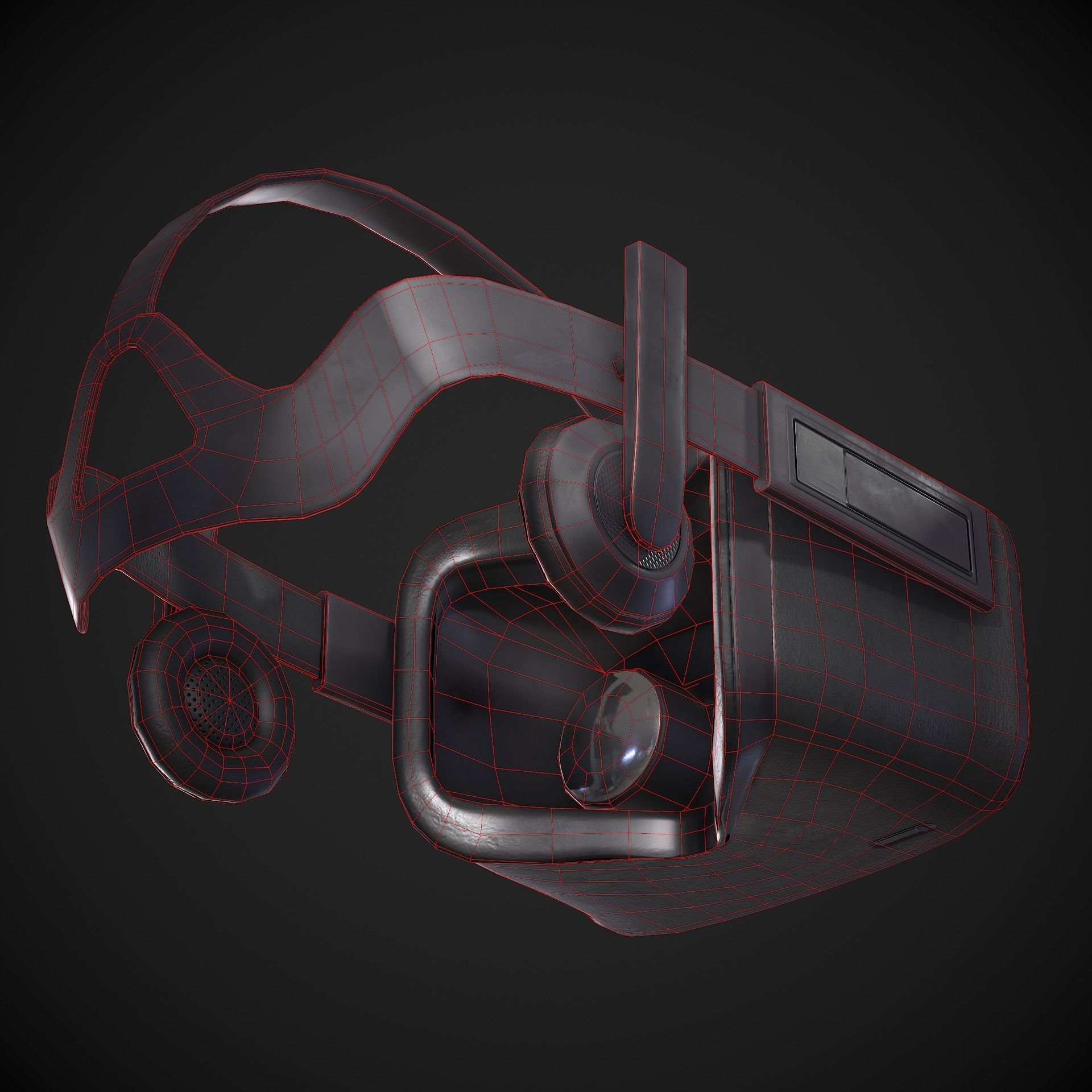 VR Headset Low-poly 3D model_5