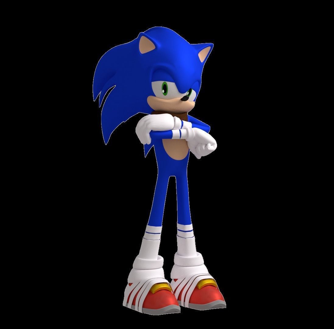 Sonic Boom Sonic Hedgehog Model Low-poly 3D model_4