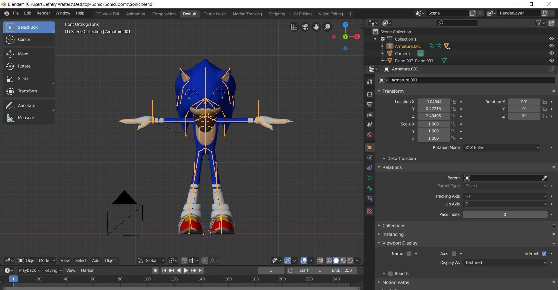 Sonic Boom Sonic Hedgehog Model Low-poly 3D model_6
