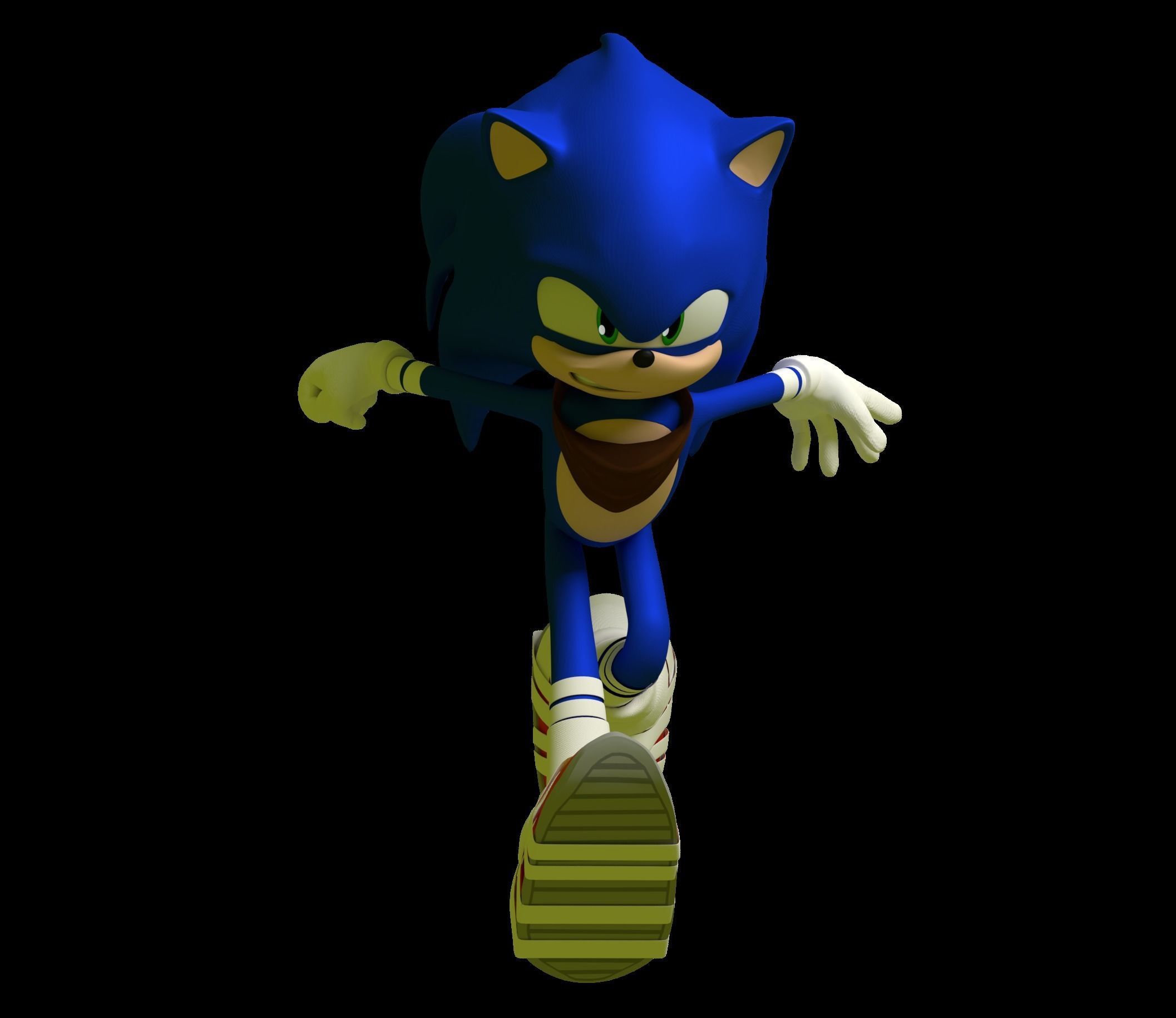 Sonic Boom Sonic Hedgehog Model Low-poly 3D model_3