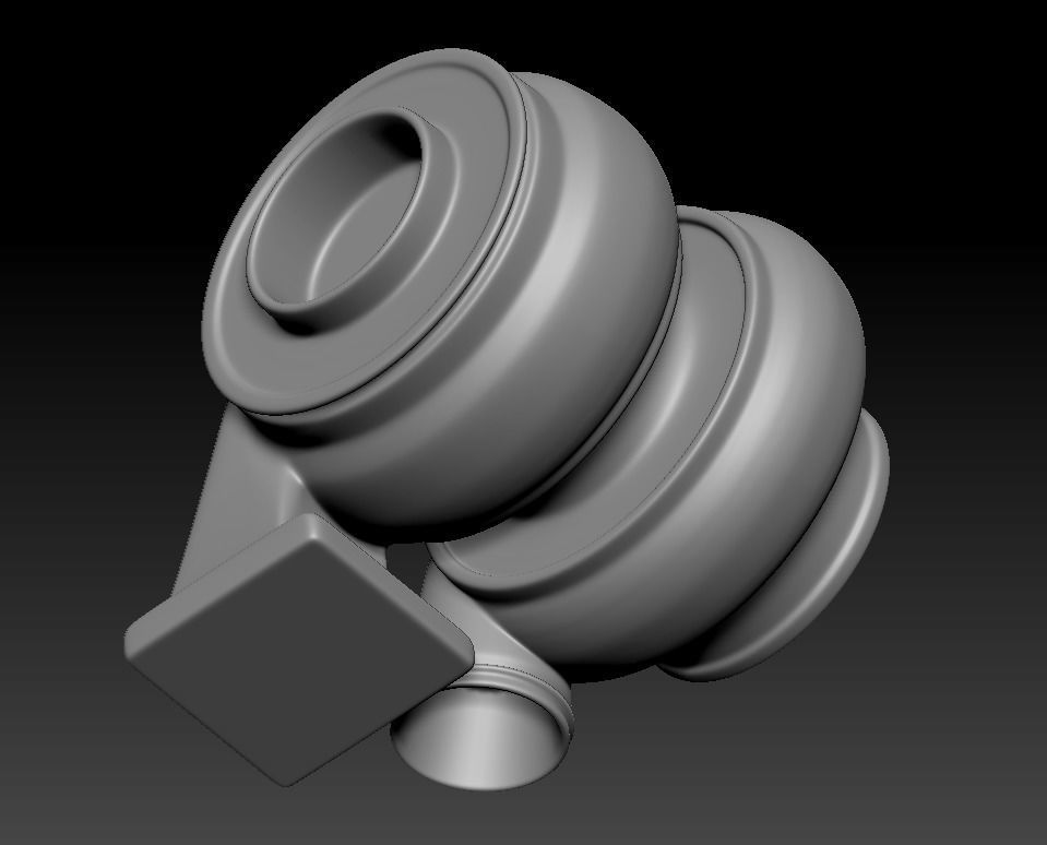 Turbocharger Low-poly 3D model_11