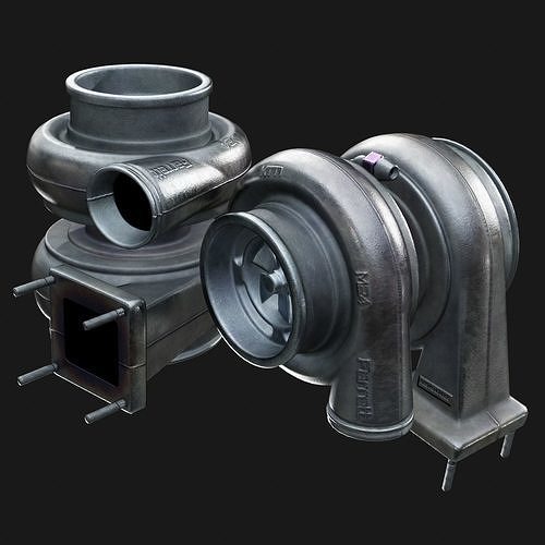 Turbocharger Low-poly 3D model