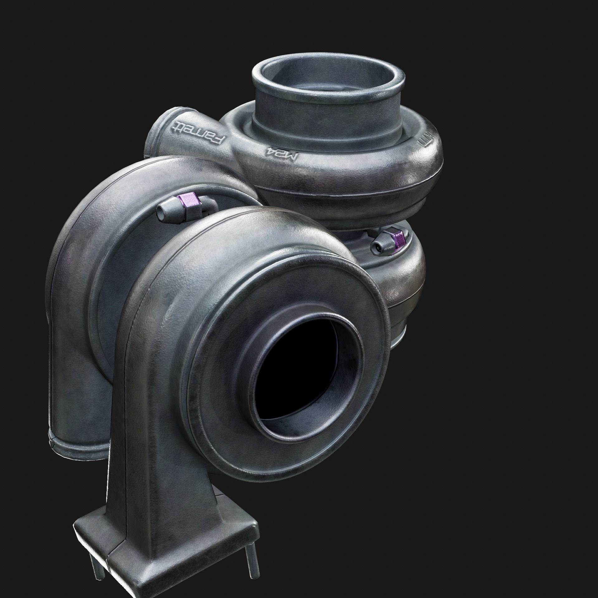 Turbocharger Low-poly 3D model_6