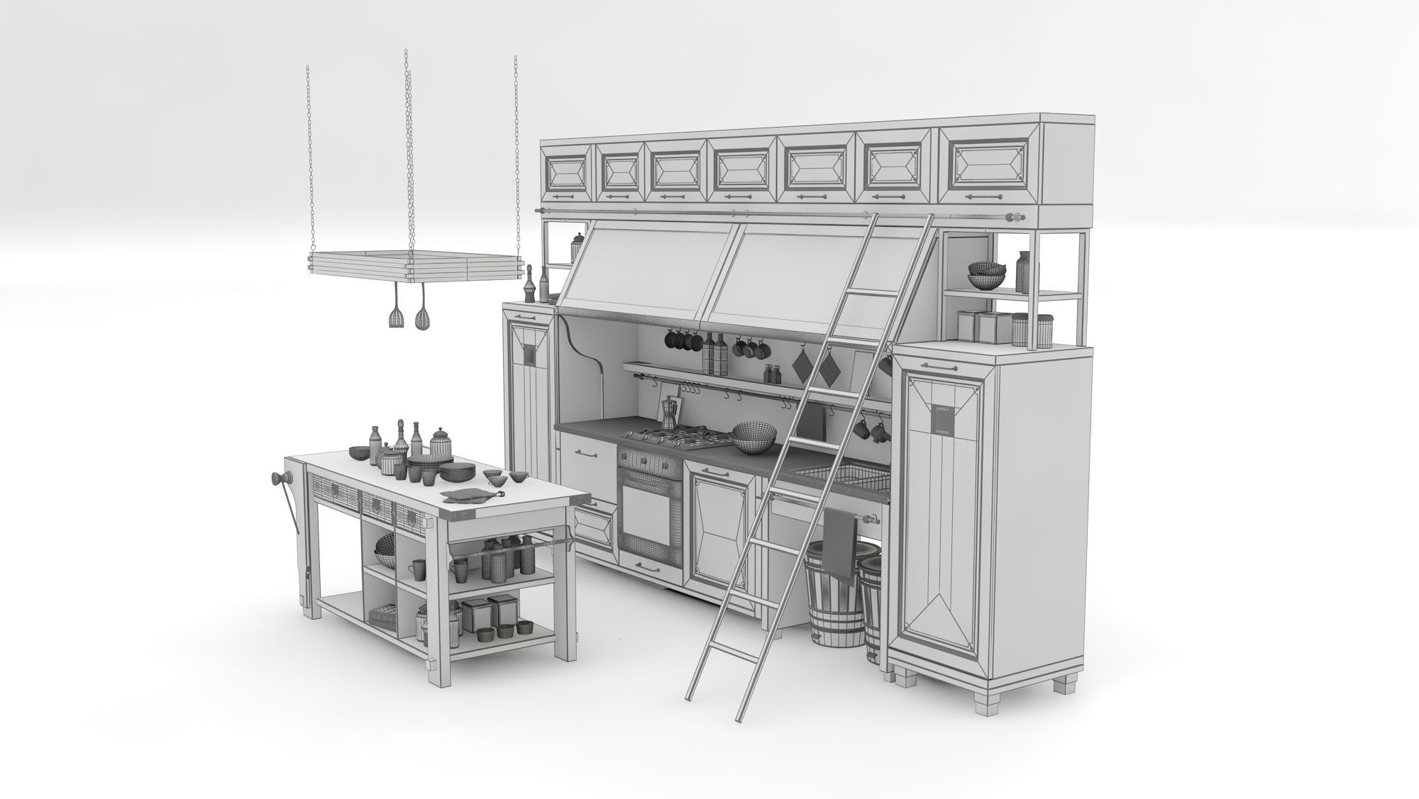 Kitchen Rustic 3D model_4