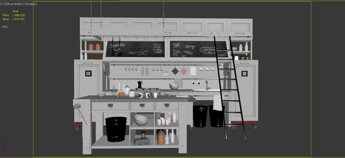 Kitchen Rustic 3D model_3