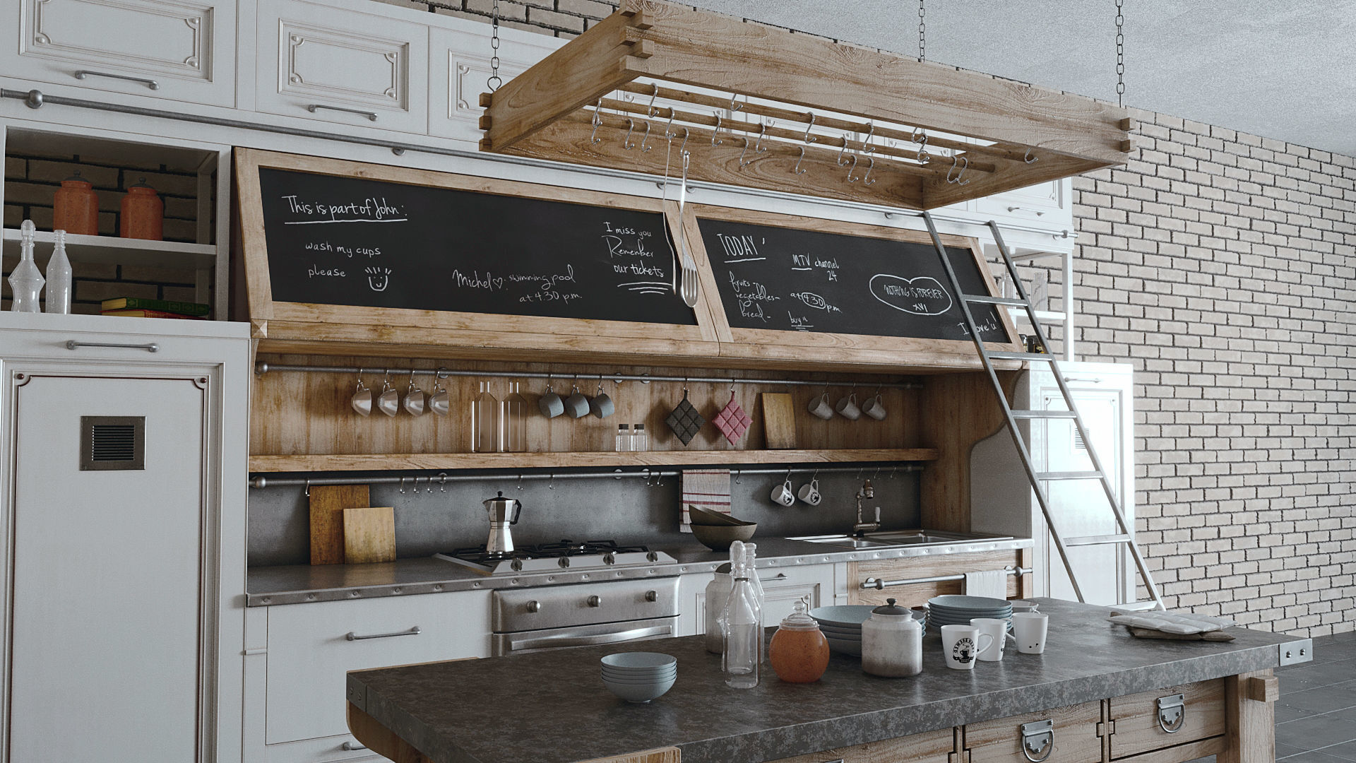 Kitchen Rustic 3D model_2