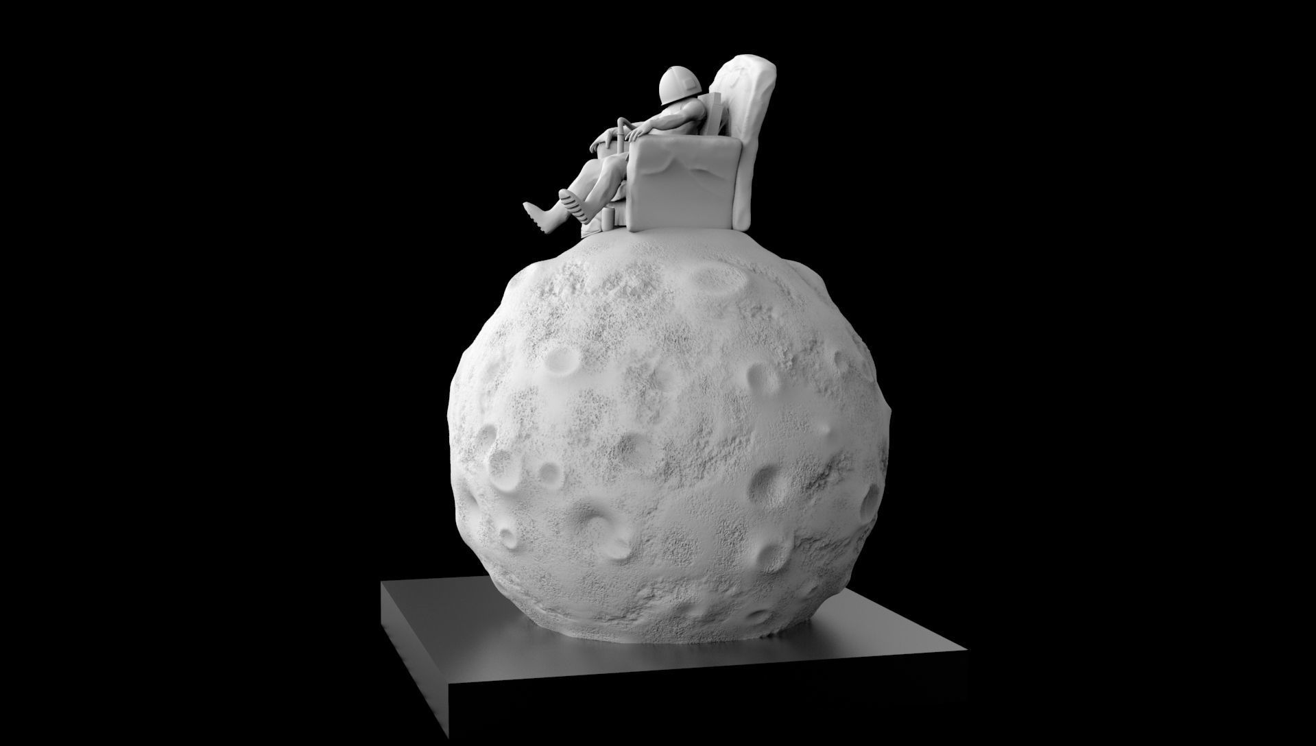 SPACEMAN ON MOON WITH BONG 3D PRINTING DIORAMA 3D print model_11