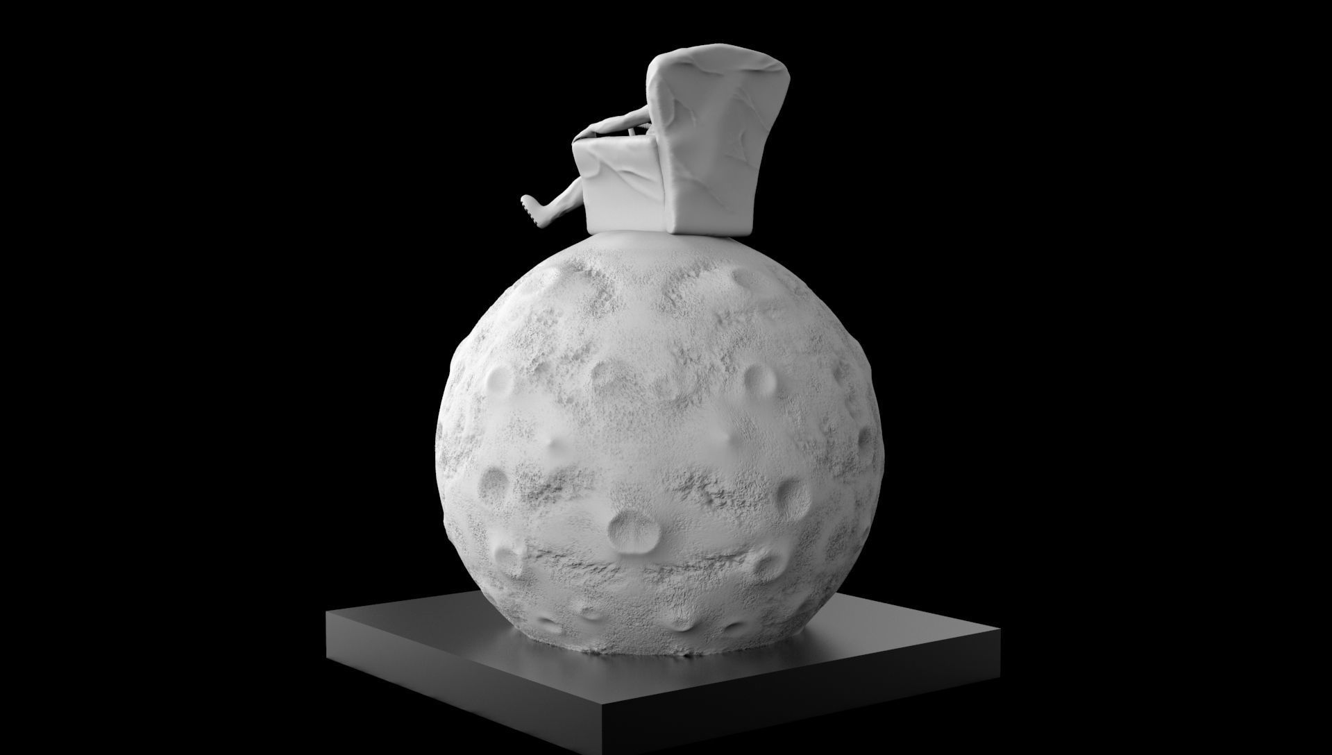 SPACEMAN ON MOON WITH BONG 3D PRINTING DIORAMA 3D print model_14
