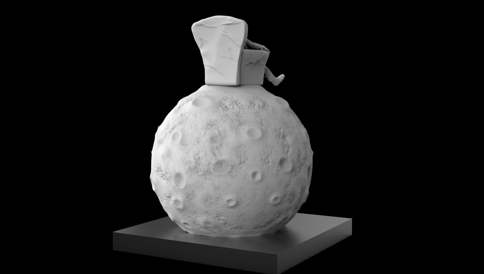 SPACEMAN ON MOON WITH BONG 3D PRINTING DIORAMA 3D print model_13