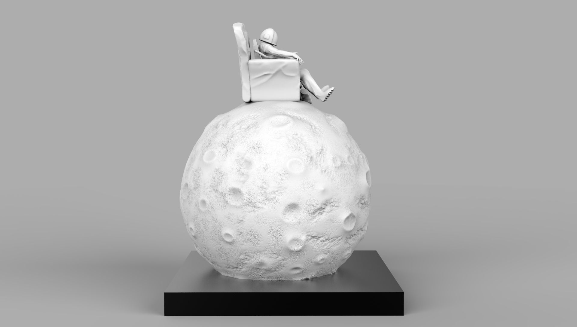 SPACEMAN ON MOON WITH BONG 3D PRINTING DIORAMA 3D print model_2