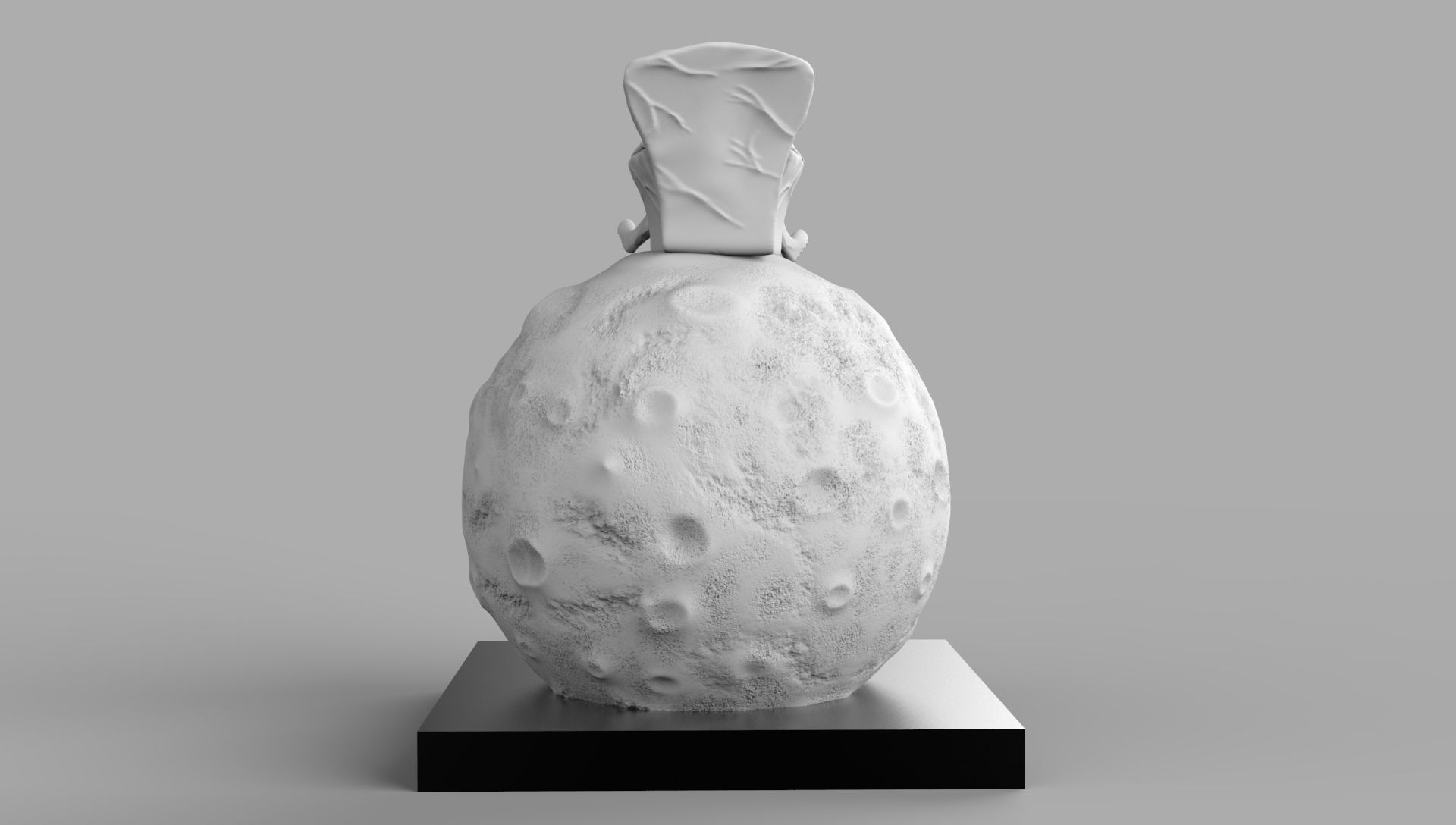 SPACEMAN ON MOON WITH BONG 3D PRINTING DIORAMA 3D print model_3