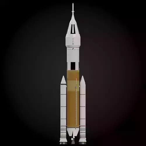 DIRECT 3 Jupiter rocket 3D model