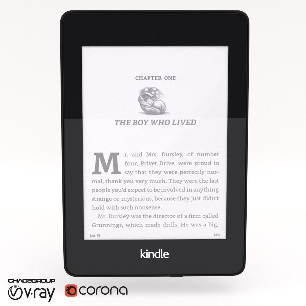 Kindle Paperwhite - Corona - Vray 3D model_2