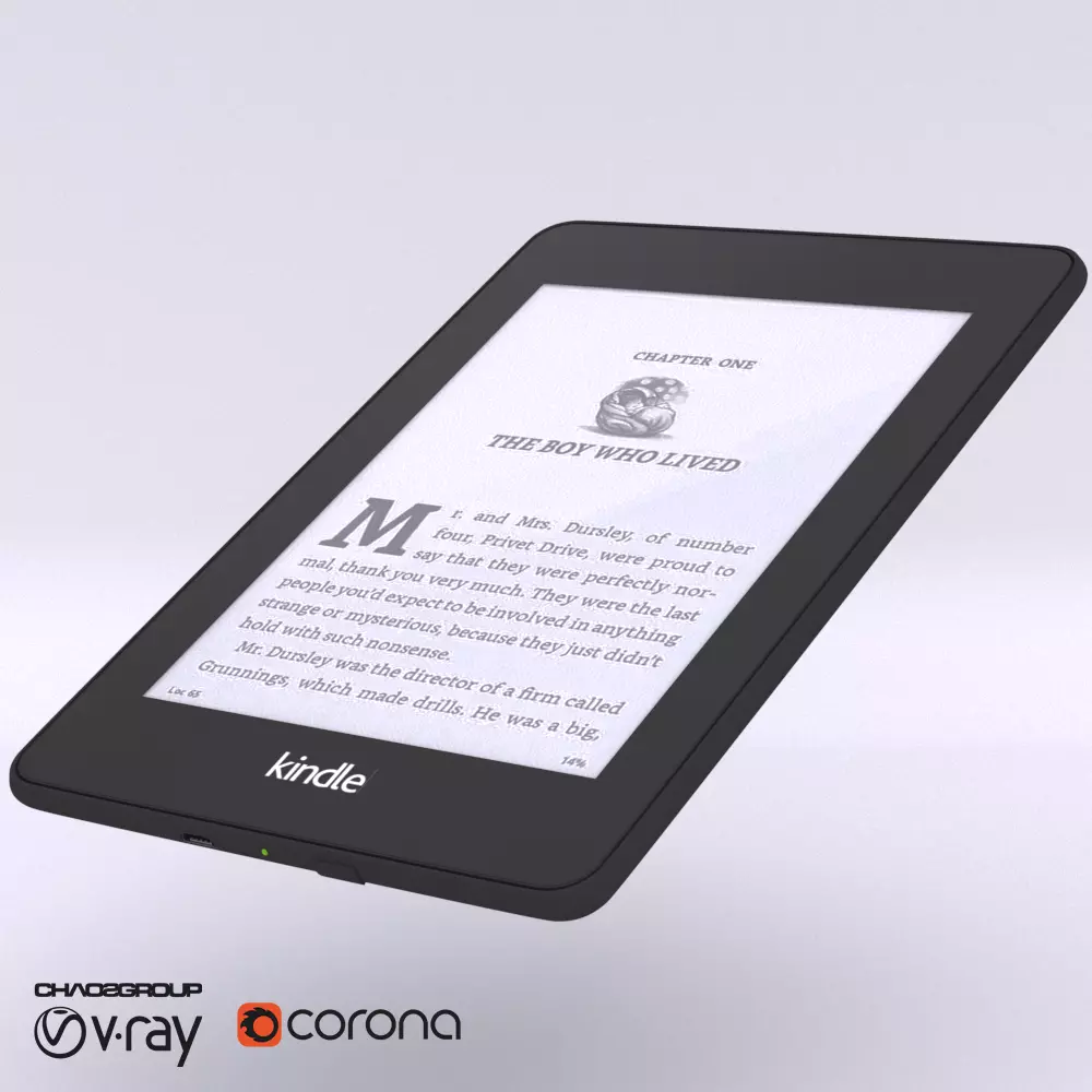 Kindle Paperwhite - Corona - Vray 3D model_0