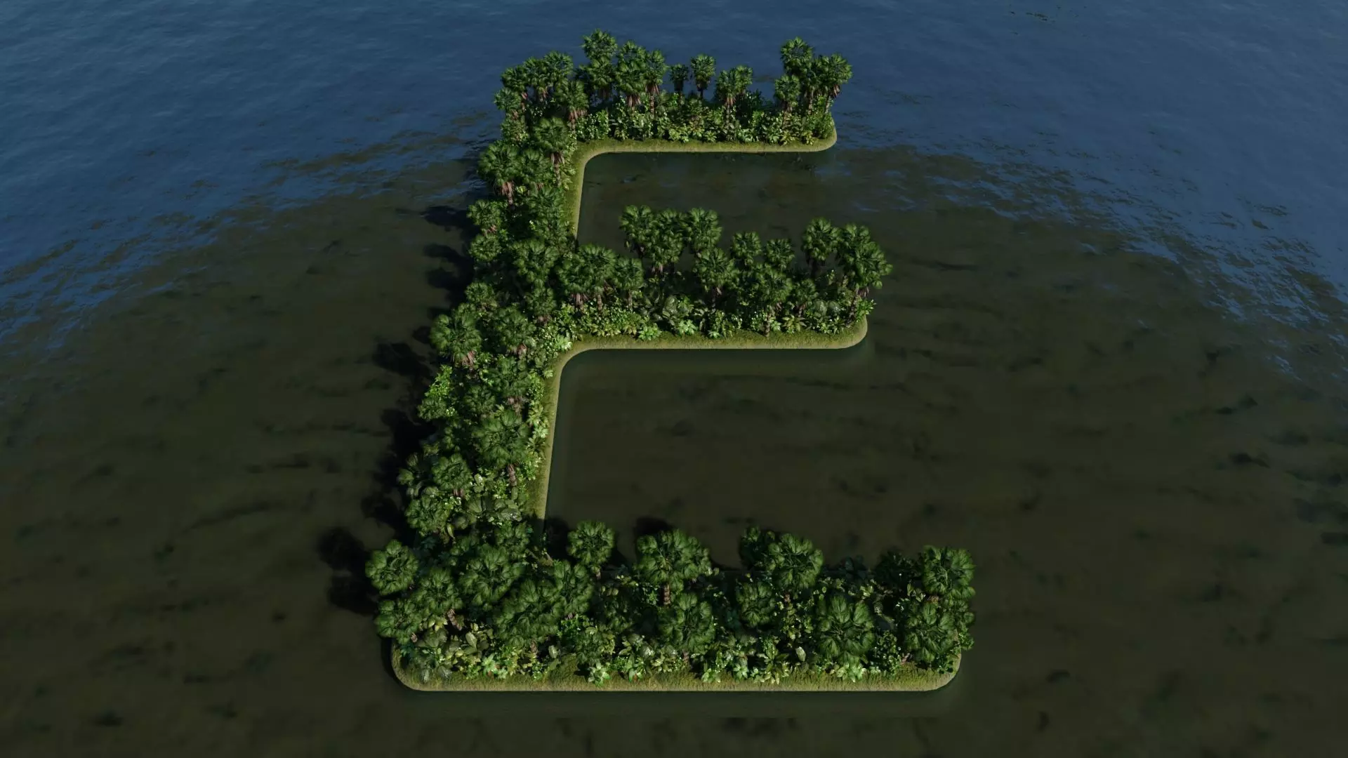 E Alphabet Island 3D model_0