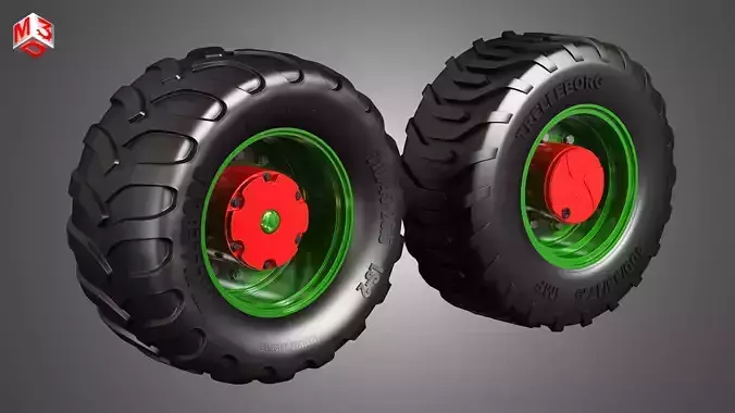 Truck Tires and Wheels-T05 3D model
