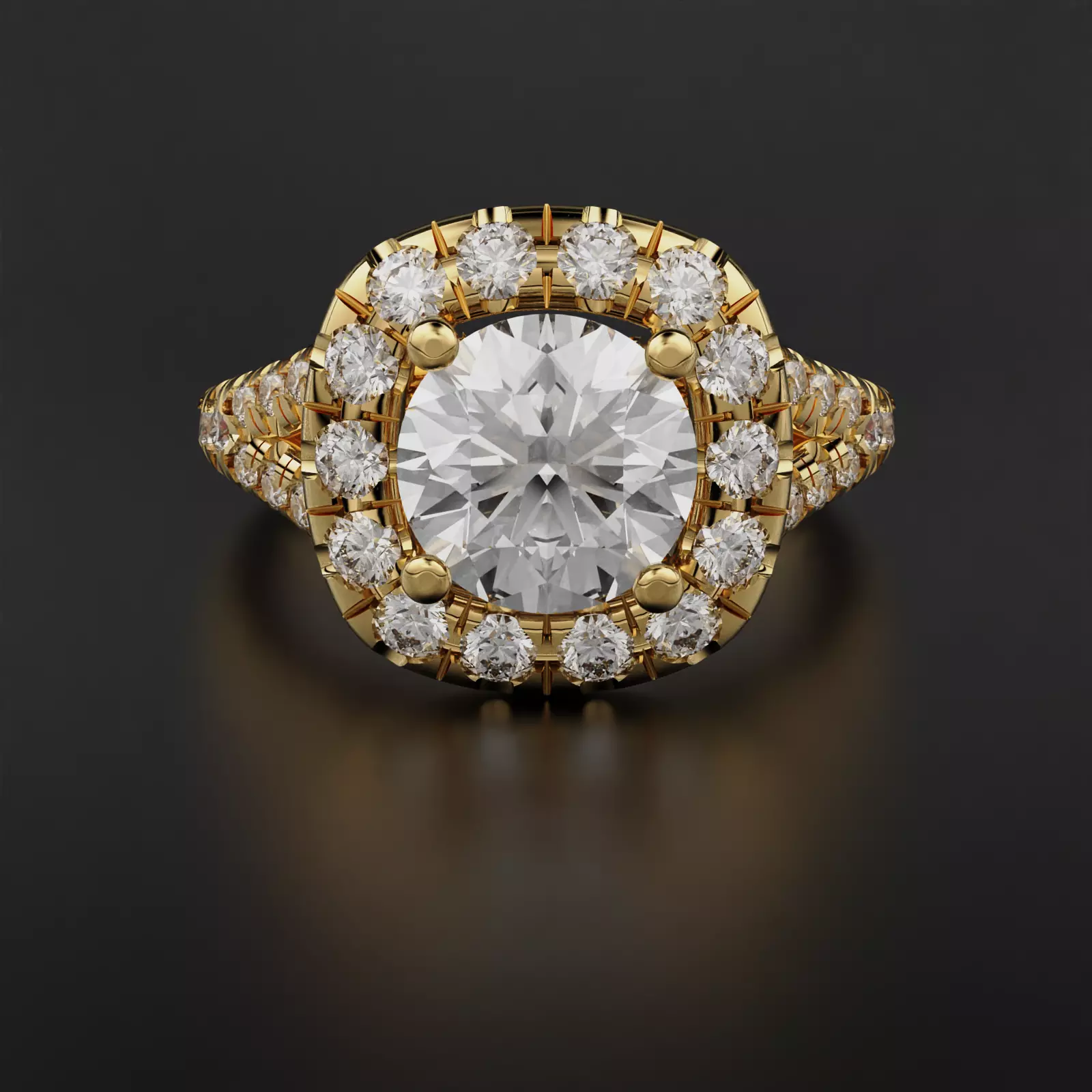 Round Halo Ring 3D print model_0