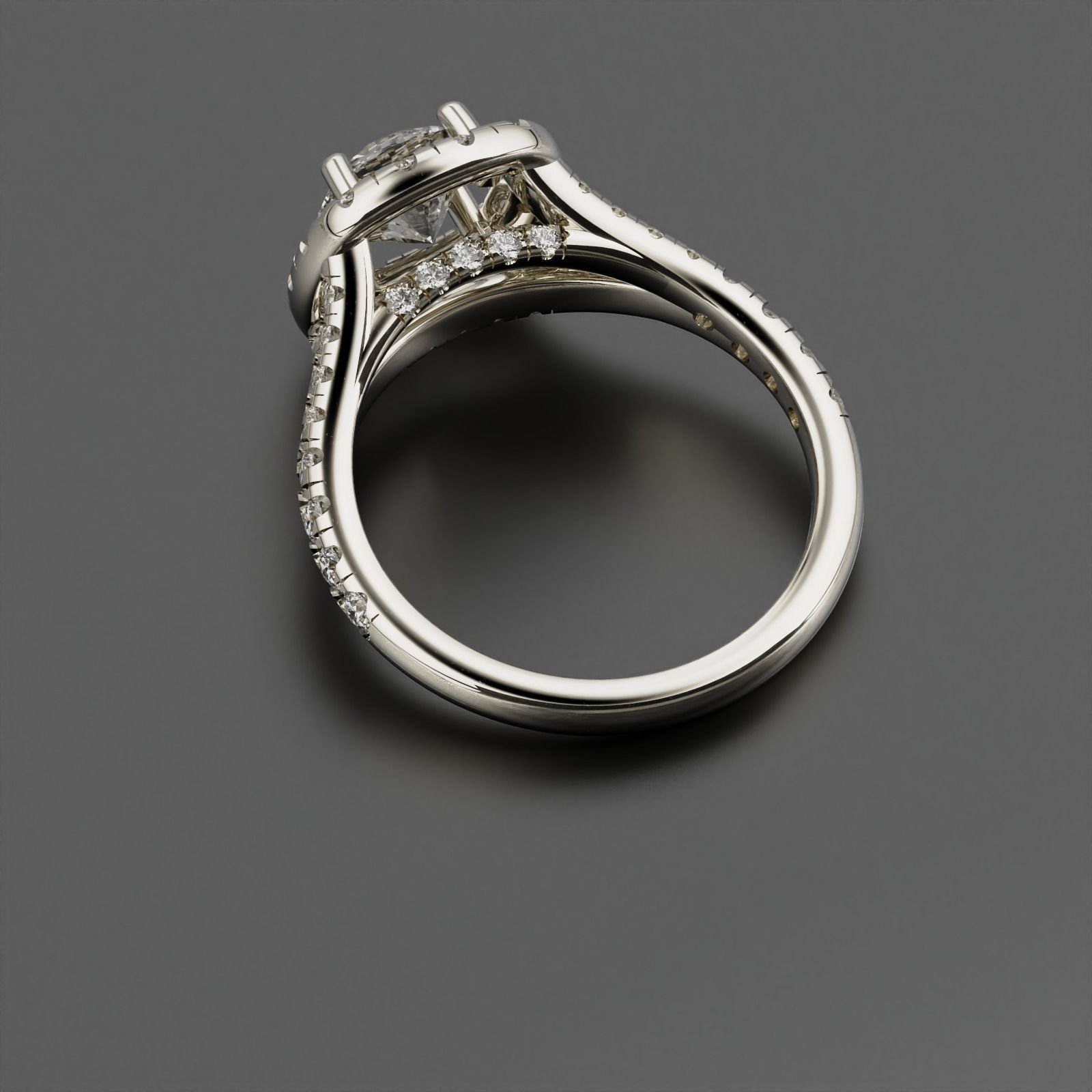 Round Halo Ring 3D print model_3