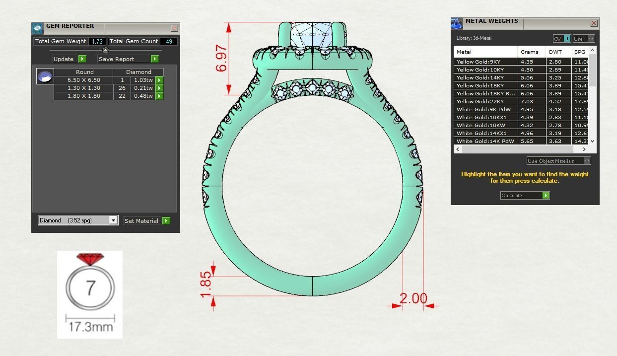 Round Halo Ring 3D print model_6
