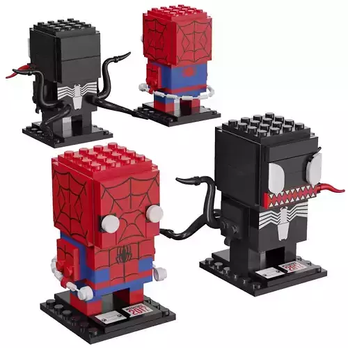 Lego BrickHeadz - 41497 Spider-Man And Venom 3D model