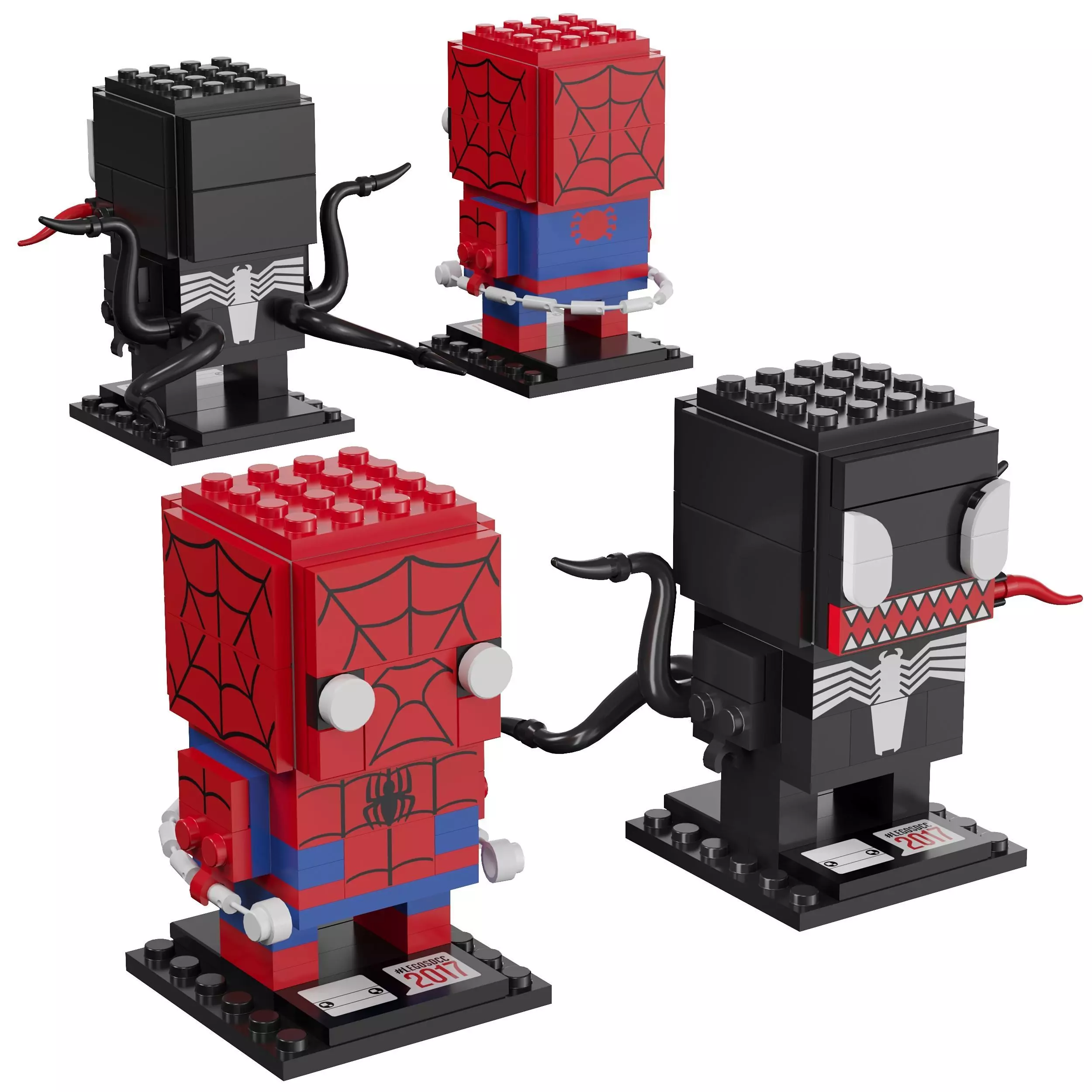 Lego BrickHeadz - 41497 Spider-Man And Venom 3D model_0