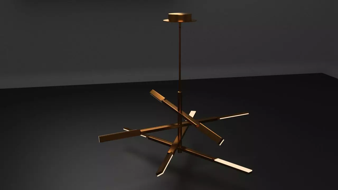 A bright chandelier Low-poly 3D model_0