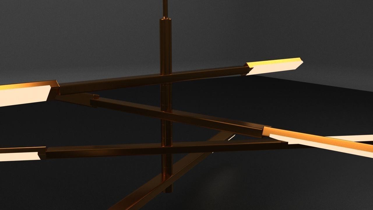 A bright chandelier Low-poly 3D model_1