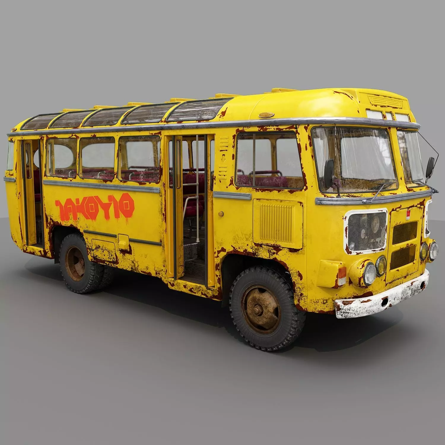 Bus PAZ - 672 Low-poly 3D model