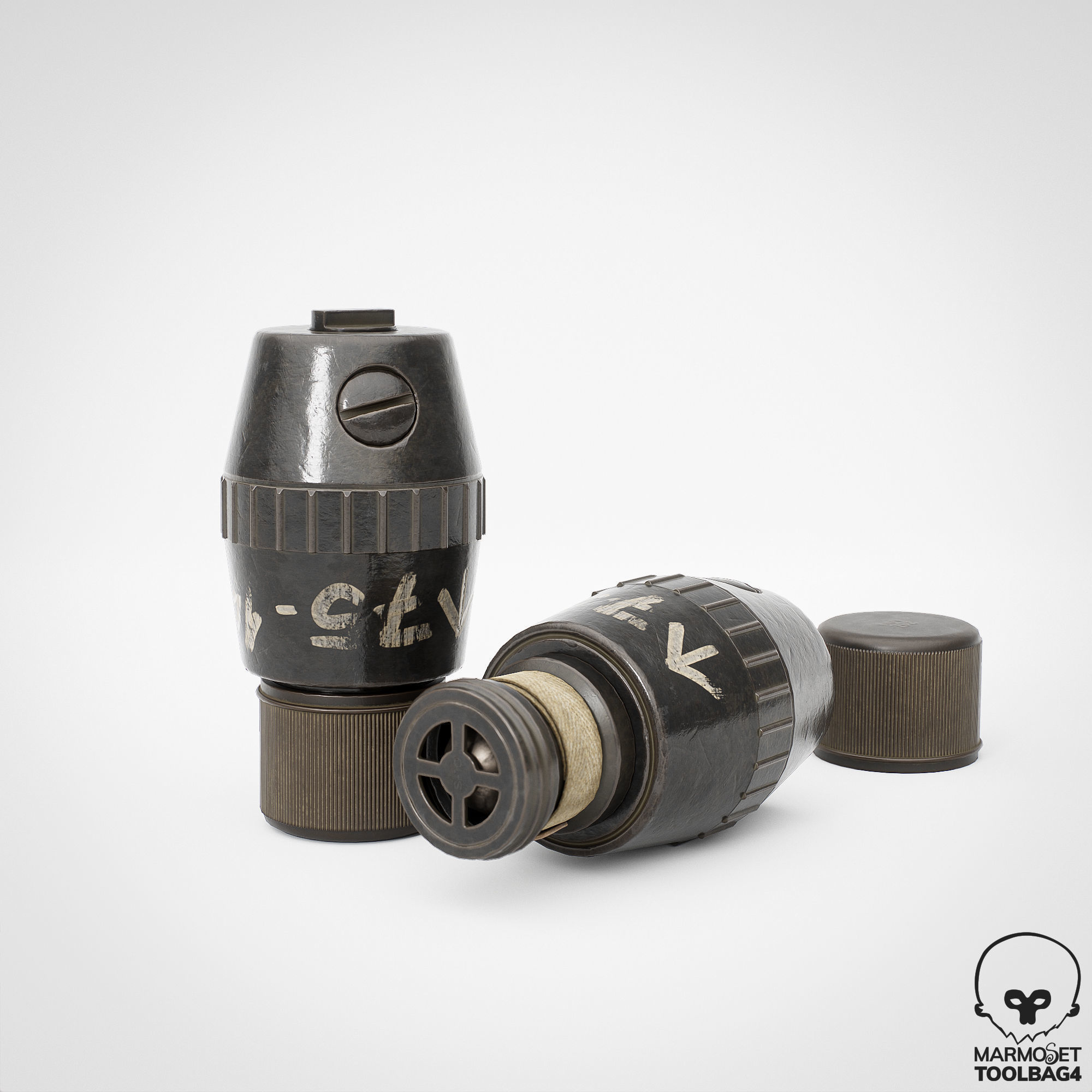 No 69 Grenade Low-poly 3D model_1