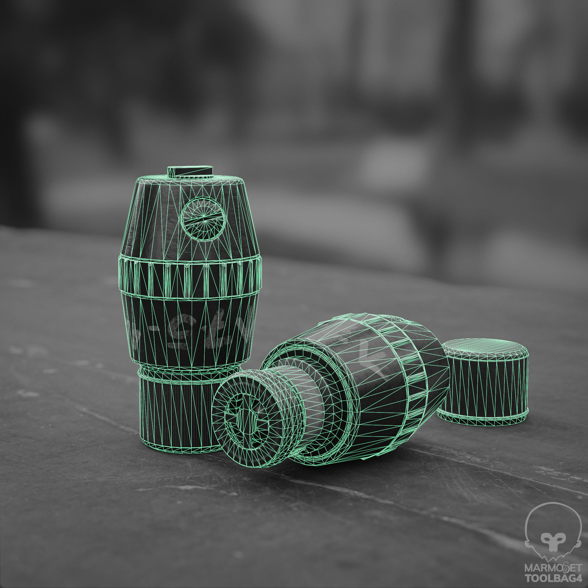 No 69 Grenade Low-poly 3D model_2