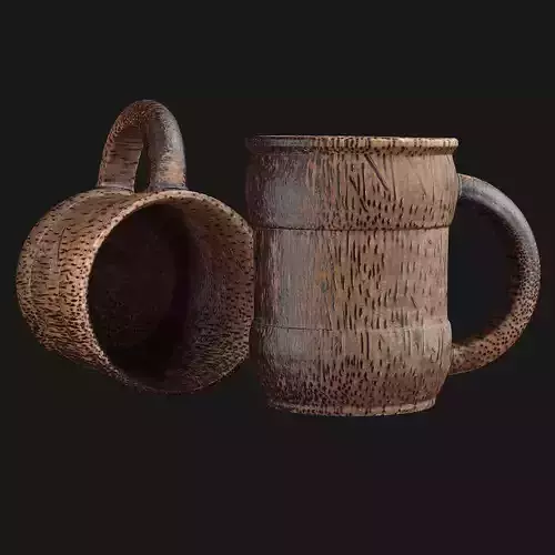 Wood Cup Photorealistic 3D model