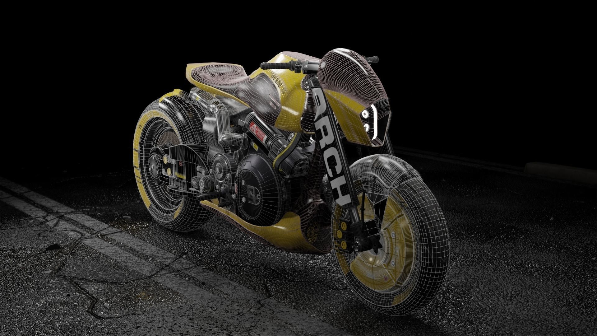 Cyberpunk Motorcycle 3D model_20