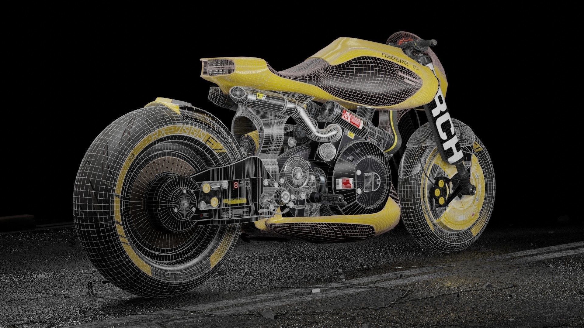 Cyberpunk Motorcycle 3D model_14