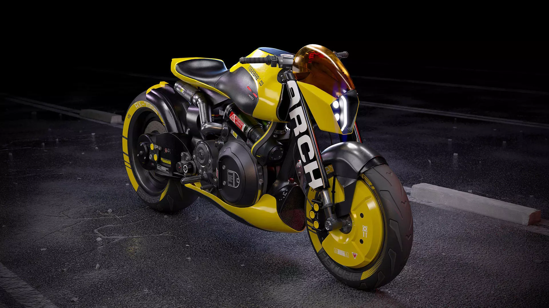 Cyberpunk Motorcycle 3D model_0