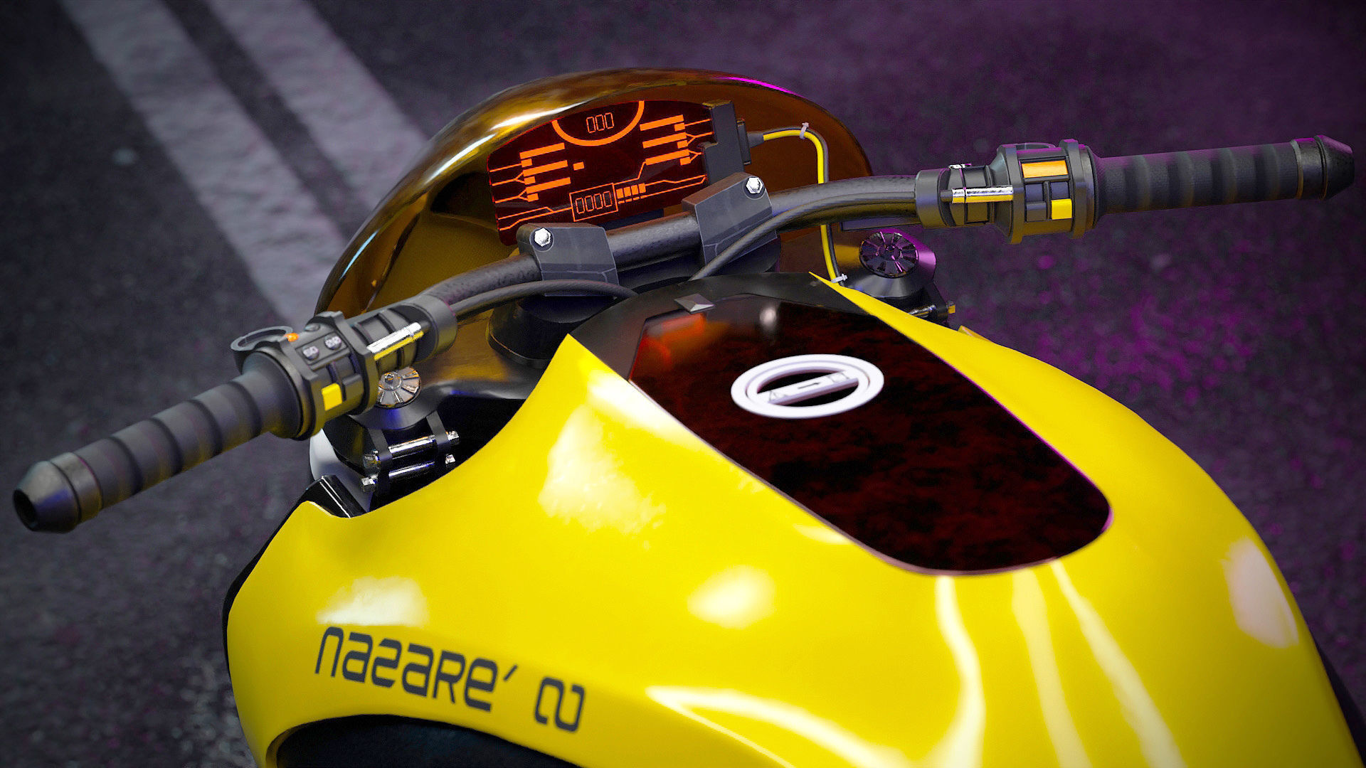 Cyberpunk Motorcycle 3D model_11