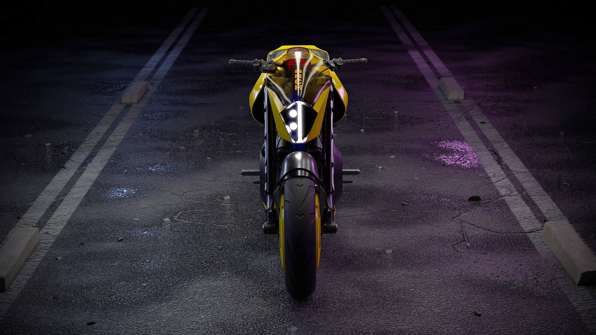 Cyberpunk Motorcycle 3D model_10