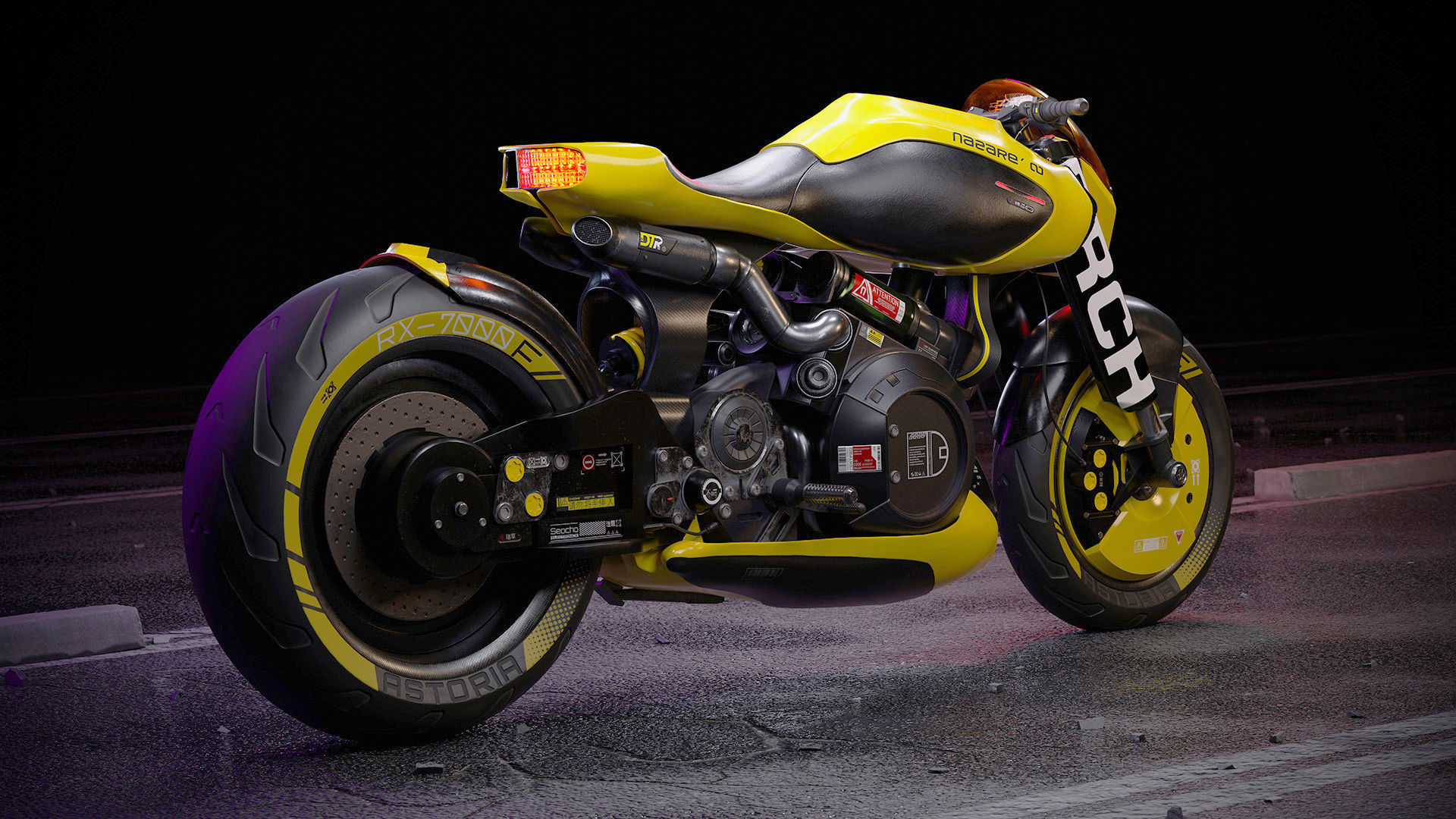 Cyberpunk Motorcycle 3D model_2
