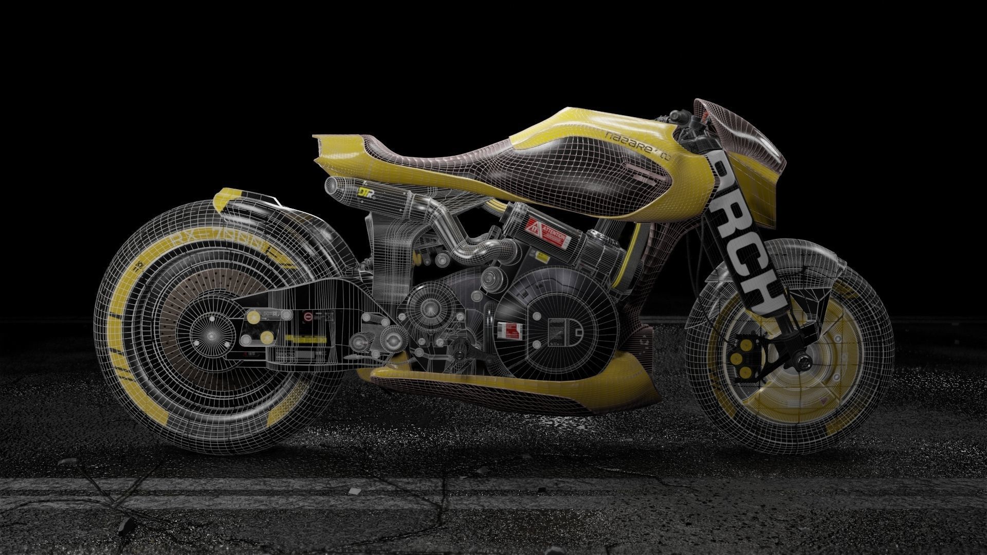 Cyberpunk Motorcycle 3D model_19