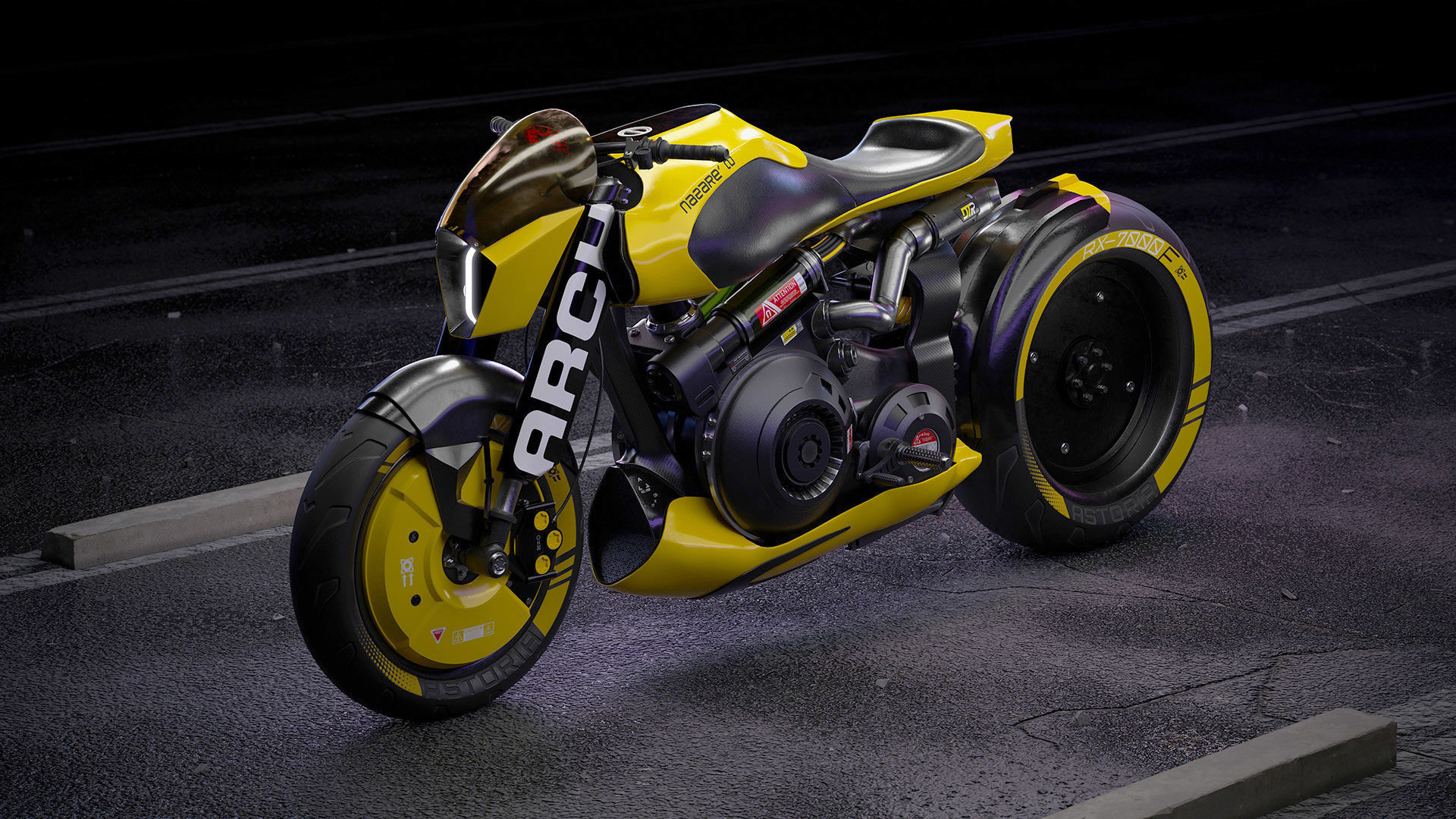 Cyberpunk Motorcycle 3D model_4