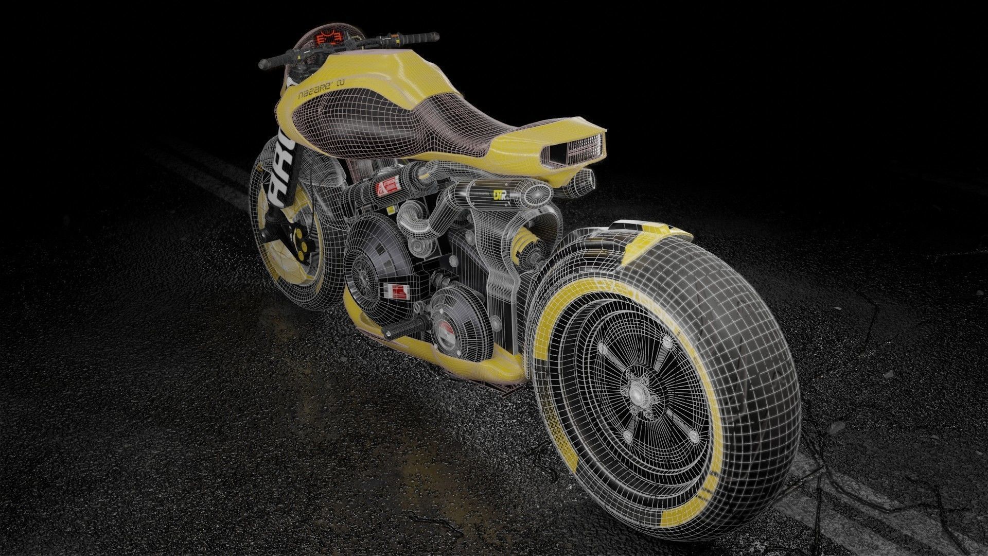 Cyberpunk Motorcycle 3D model_13