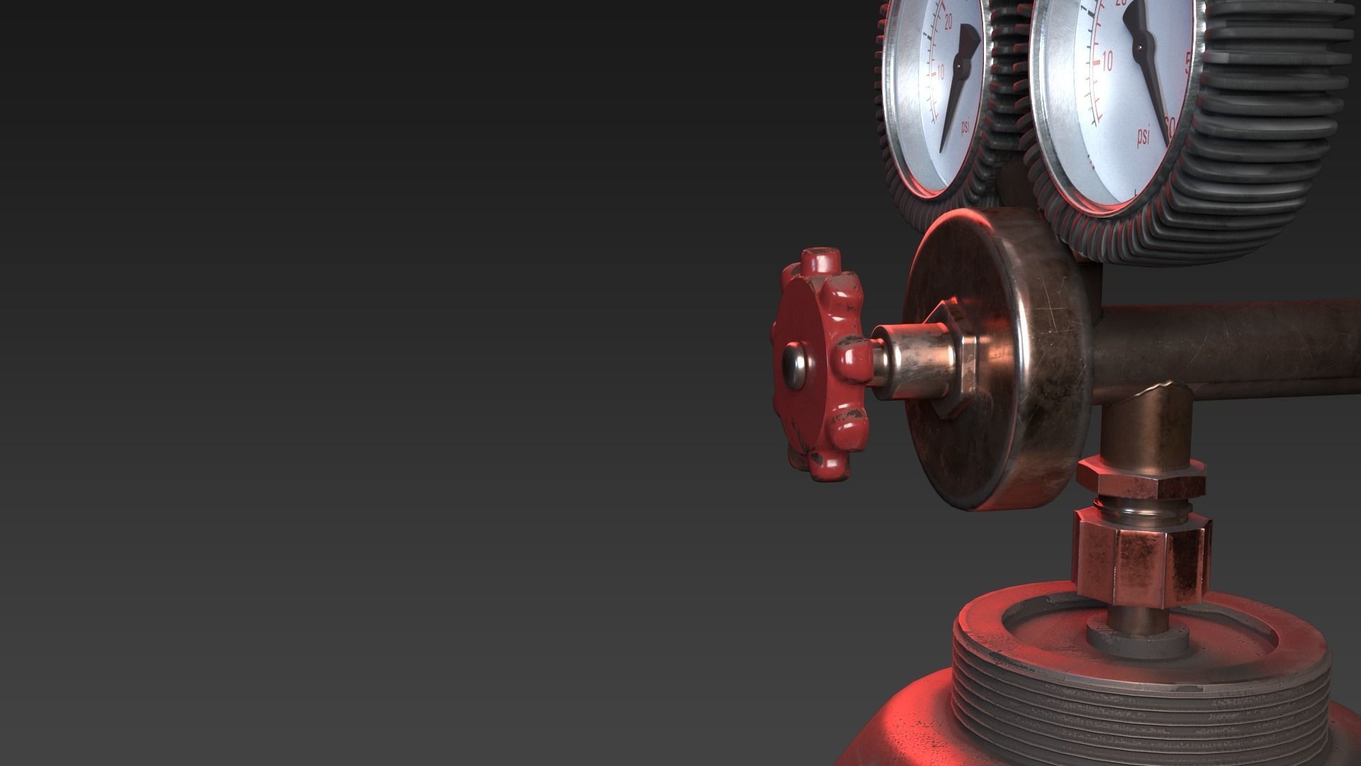 Gas Cylinder Low-poly 3D model_2