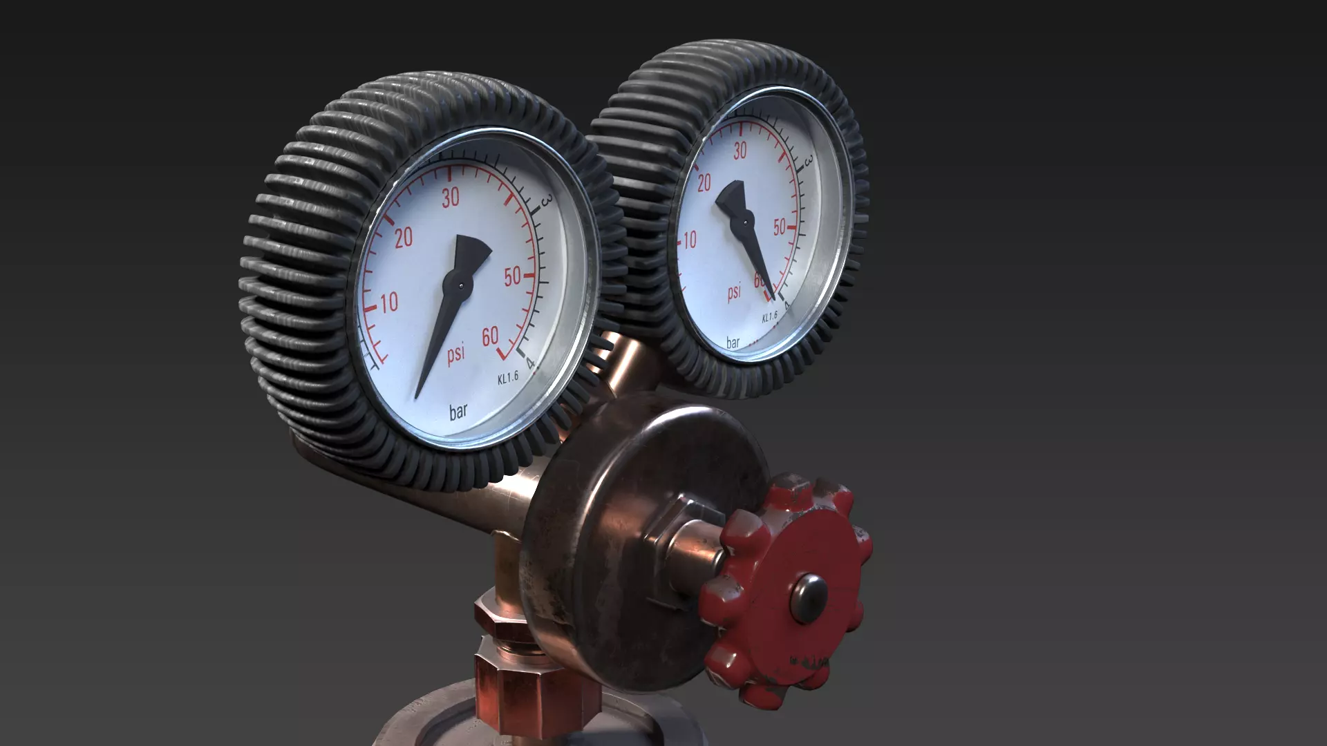 Gas Cylinder Low-poly 3D model_0