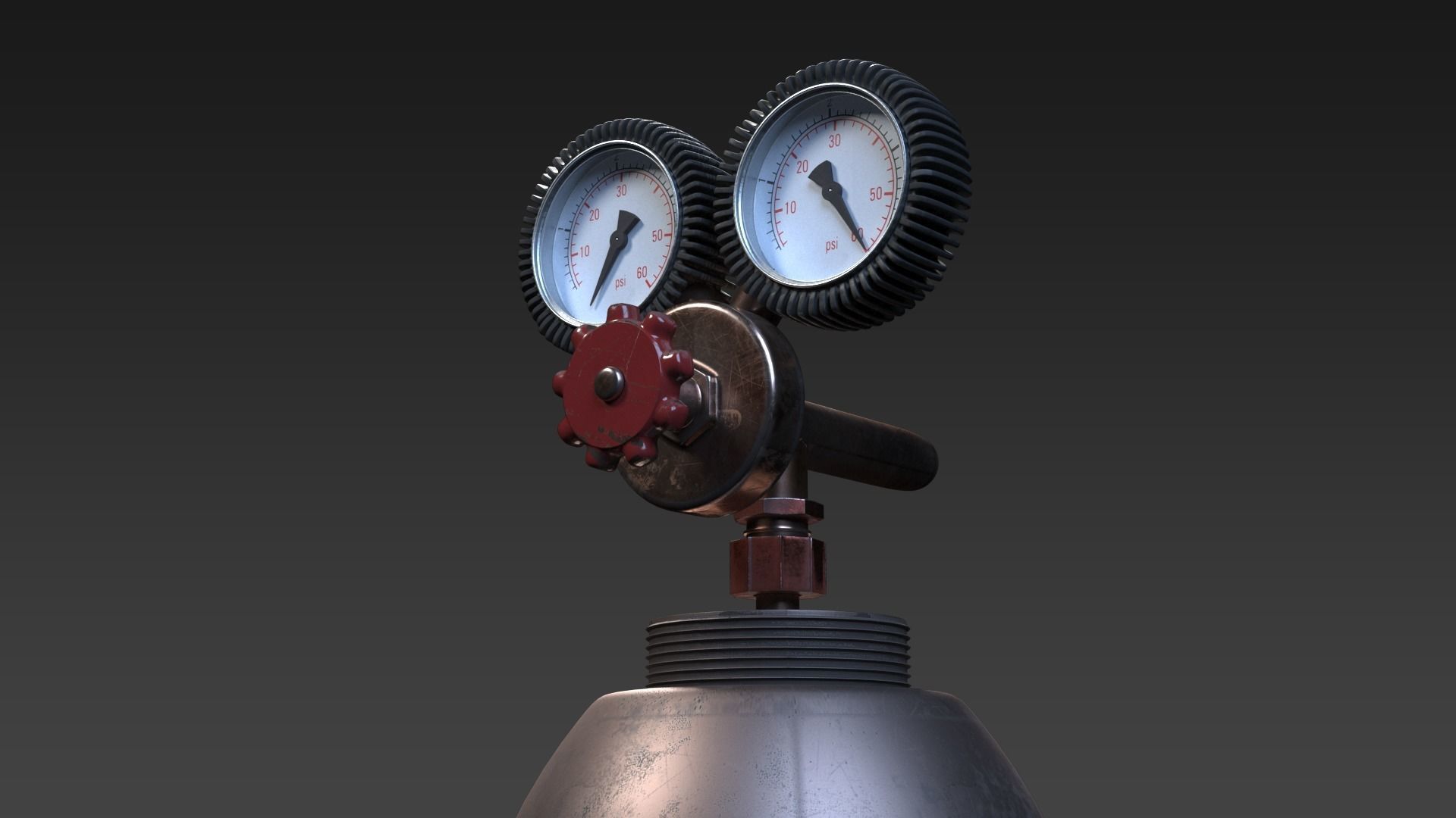 Gas Cylinder Low-poly 3D model_3