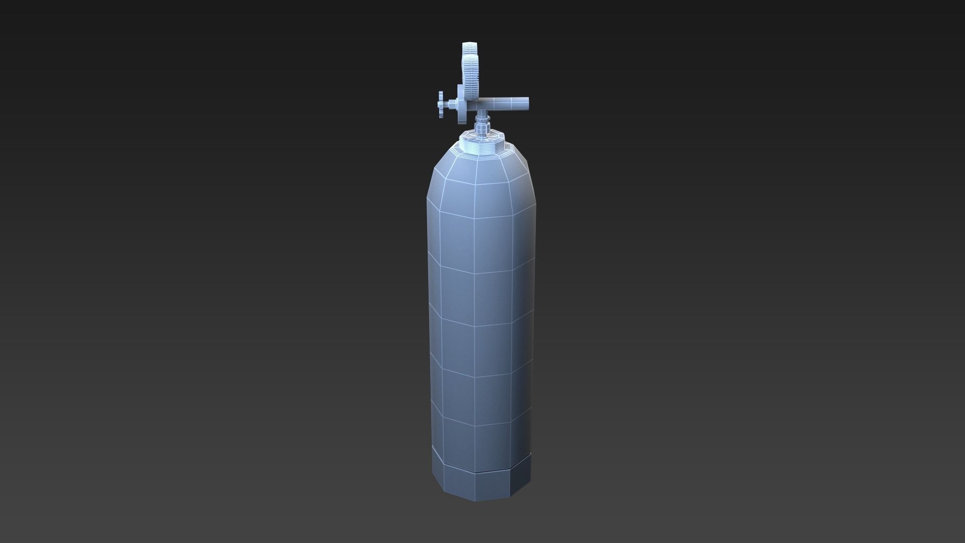 Gas Cylinder Low-poly 3D model_9