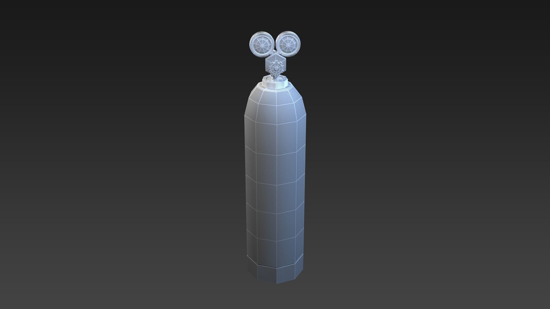 Gas Cylinder Low-poly 3D model_8