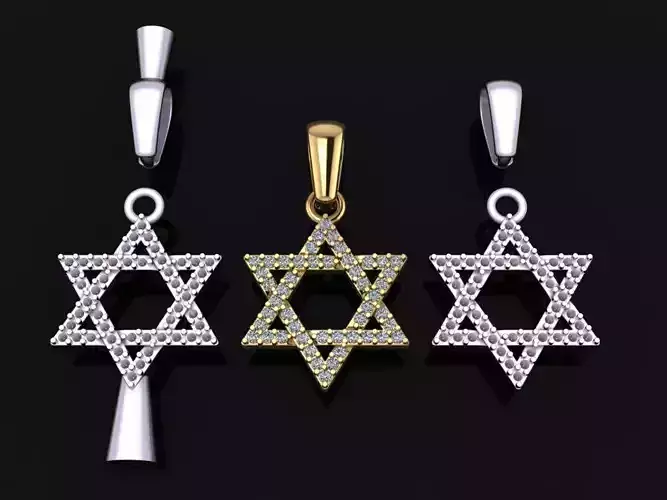 DAINTY DIAMOND DAVID STAR PENDANT