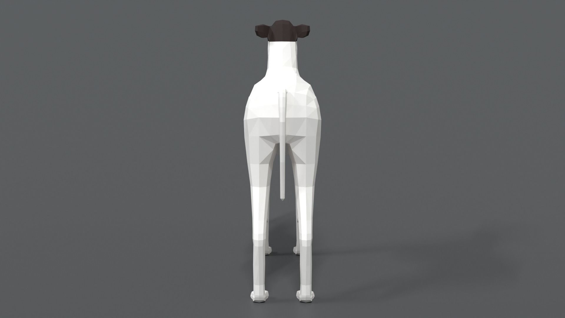 Low Poly Cartoon Greyhound Dog Low-poly 3D model_3