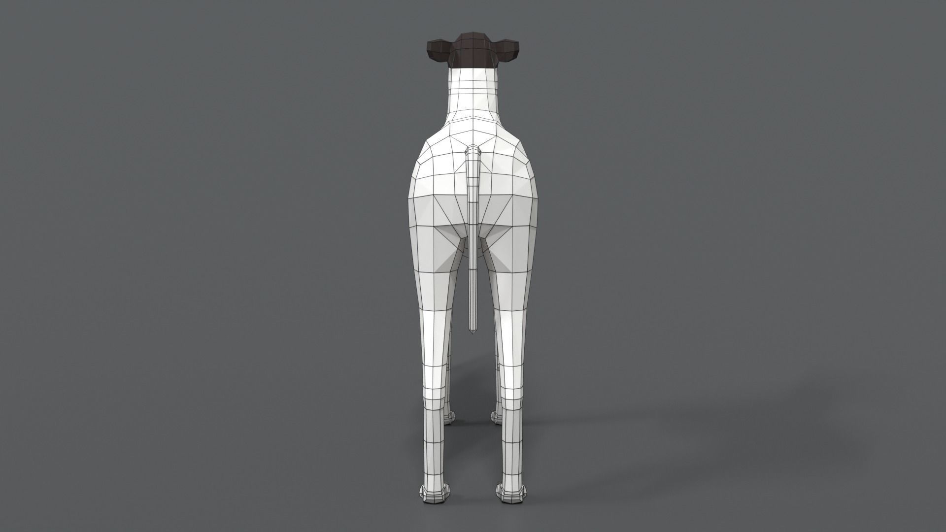 Low Poly Cartoon Greyhound Dog Low-poly 3D model_12